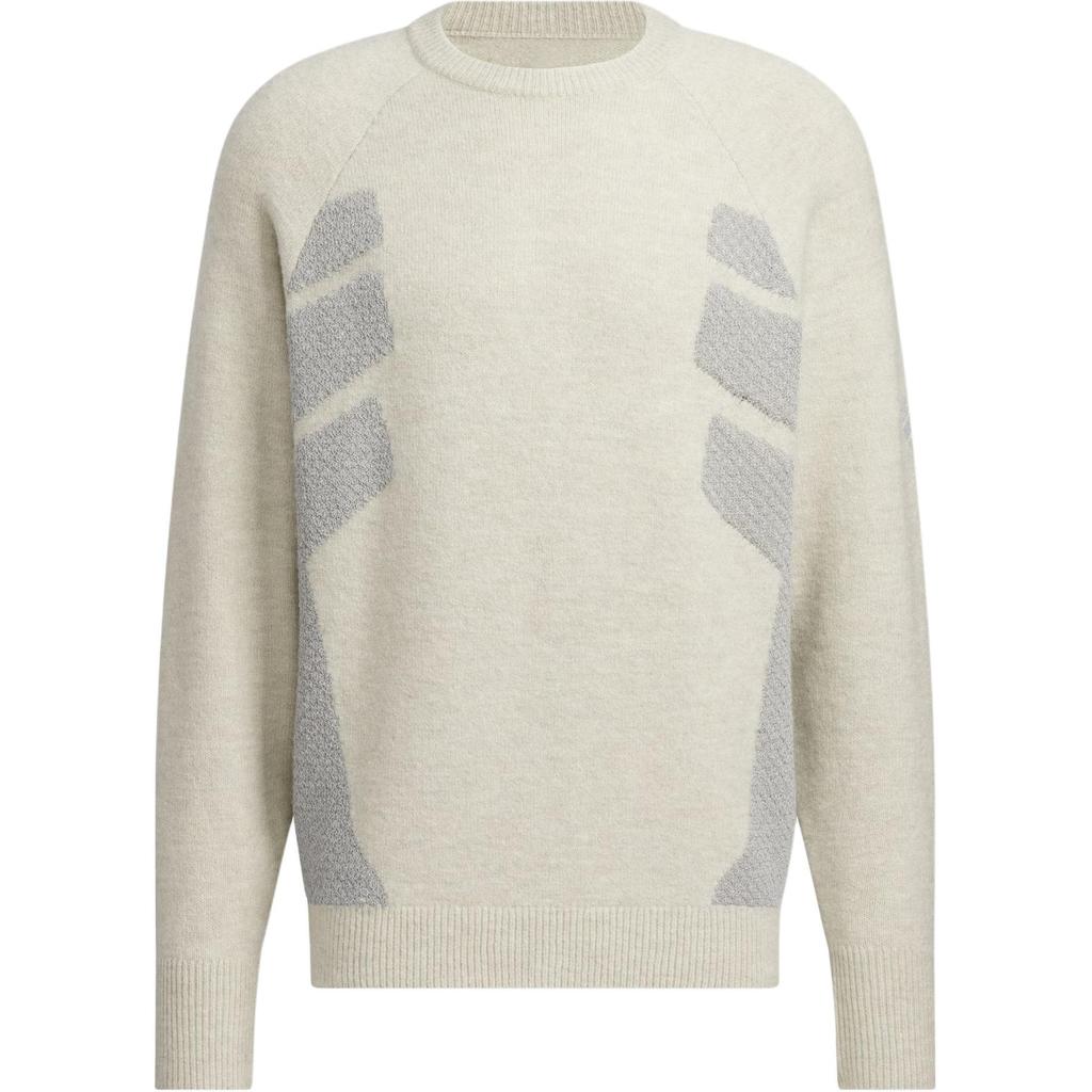 Adidas FW24 FUSTL Series P Crew 2 Simple Casual Versatile Knit Sweater Men sweater Light-Sesame Earth-Gray JW6684
