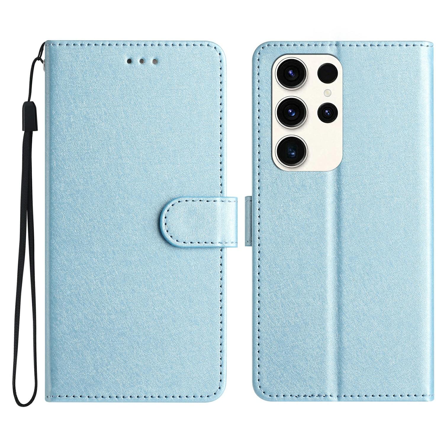 

For Samsung Galaxy S25 Ultra Wallet Case Leather Folio Phone Cover Magnetic Clasp Sky Blue