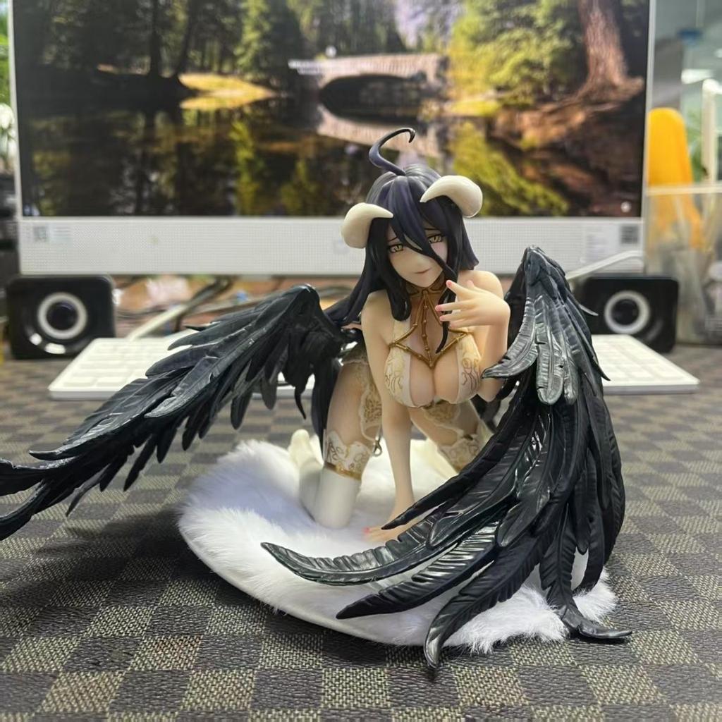 Overlord Albedo Anime Girl Figure Pajamas Kneeling Position Model Statue for Boys Collection Desktop Decoration Toy