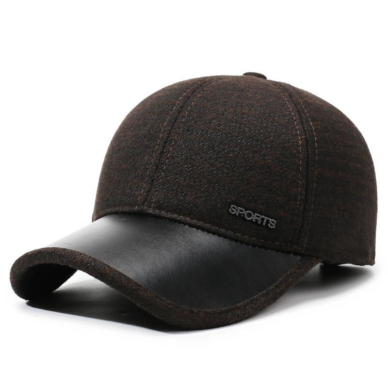 Men'S Winter Ear Protection Baseball Cap Windproof Warm Fleece-Lined Dad Hat with Adjustable Strap Sporty Design for Cold Weath