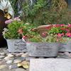 Blomlåda Vintage Trädgårdsdekoration Dekorativ Gåva Metallplanter Blomkruka för Balkong Vardagsrum Sovrum Gård