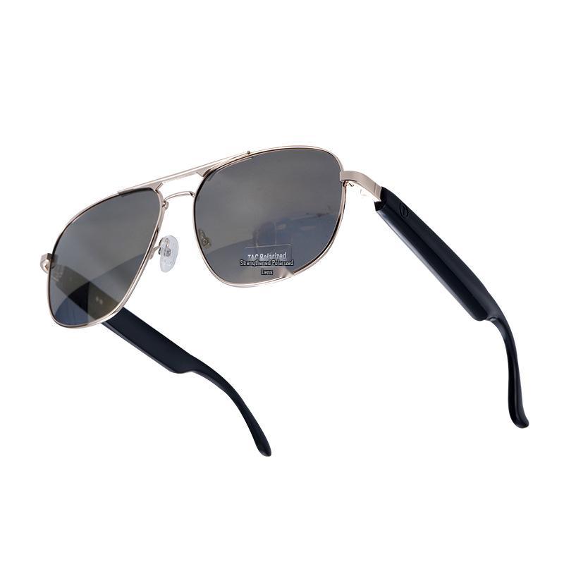 

Поляризованные солнцезащитные очки-авиаторы с Bluetooth: Мужские очки для вождения с металлической двойной переносицей