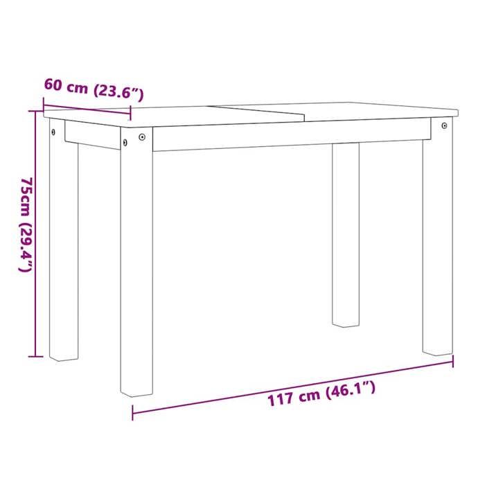 VidaXL Panama 3-piece Dining Set Grey Solid Pine Wood, Dining Table Set, Kitchen Table and Benches, 3345165