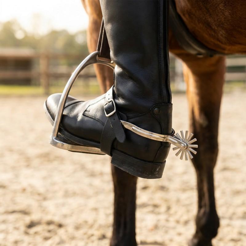 Adjustable Alloy Spur Straps With Gear Mechanism Equestrian Riding Horse Tack Equipment