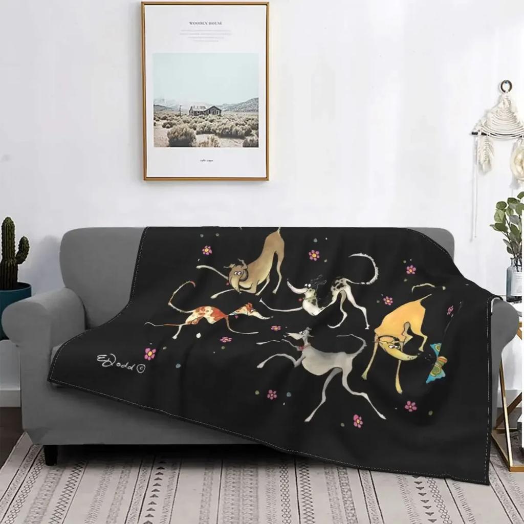 The Whippet Blanket Soft Flannel Fleece Warm Greyhound Sighthound Dog Throw Blankets for Office Bedding Couch Bedspreads