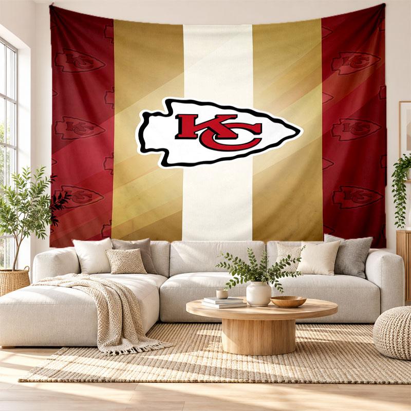 Kansas City Chiefs Wall Tapestry, Soft Fabric Wall Hanging, Decorative Backdrop For Bedroom Home Wall Art