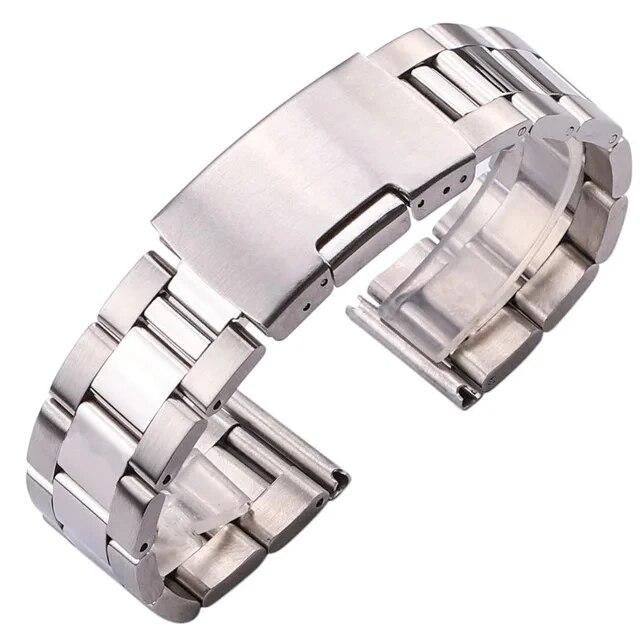 

Ремешок для часов из нержавеющей стали 18 мм, 20 мм, 22 мм, 24 мм, 26 мм, 28 мм, 30 мм, складной ремешок с пряжкой, мужской сменный ремешок для наручных часов, аксессуары Silver 30mm