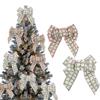 Christmas Linen Bow Wreath Decorations Diy Christmas Tree Bow Party Layout