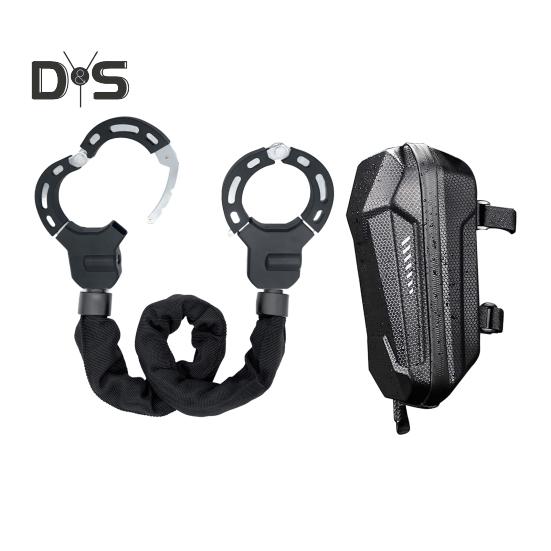 

Велосипедный замок с цепным замком и переносной сумкой для подвешивания, противоугонный стальной цилиндровый замок, 10 поворотных цепных замков для велосипедов, скутеров Sets