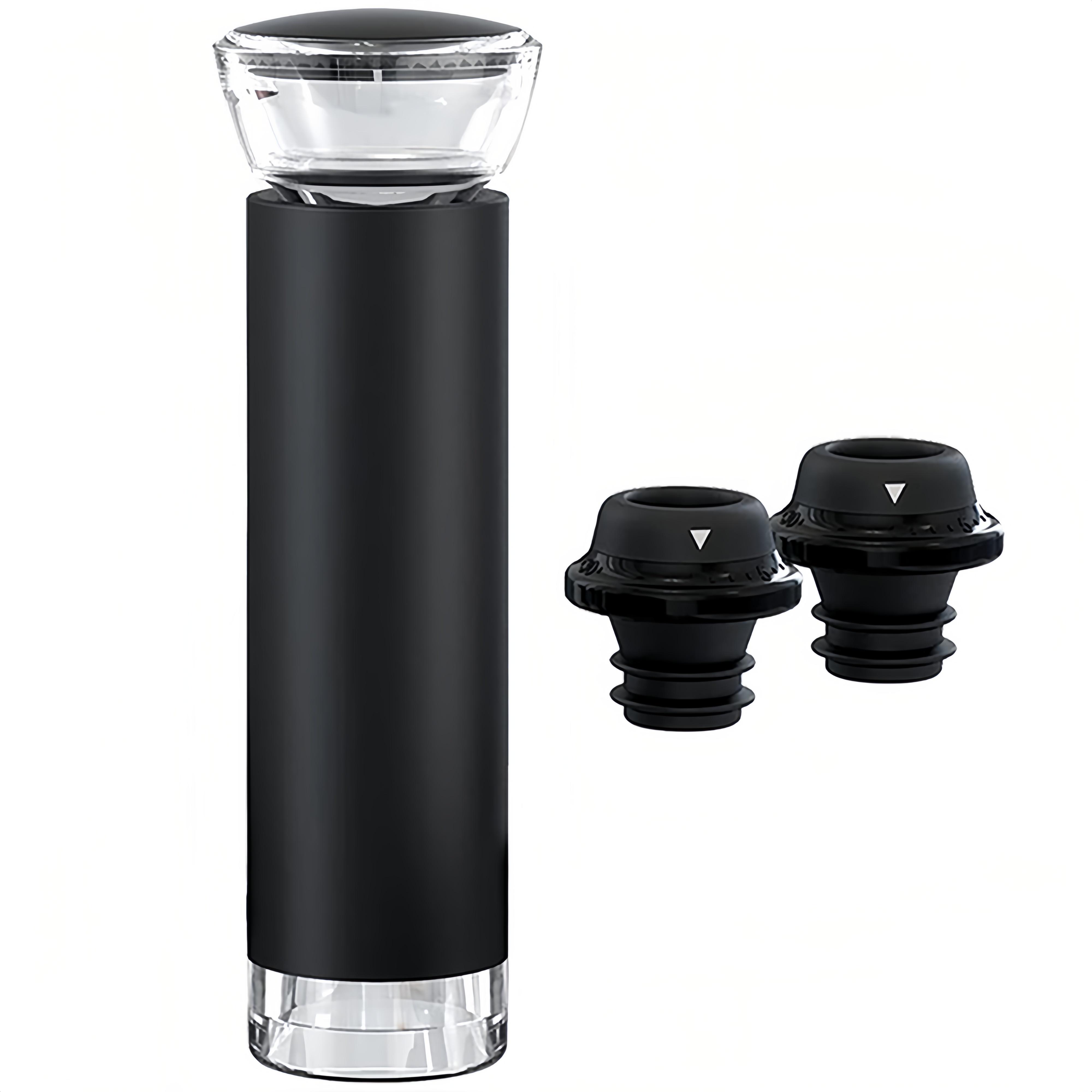 

Вакуумный насос для вина с пробкой для бутылок, силиконовая пробка для вакуумного уплотнения, вакуумный упаковщик Wine Saver Preserver, черный Wine Saver with 2 Stopper чёрный