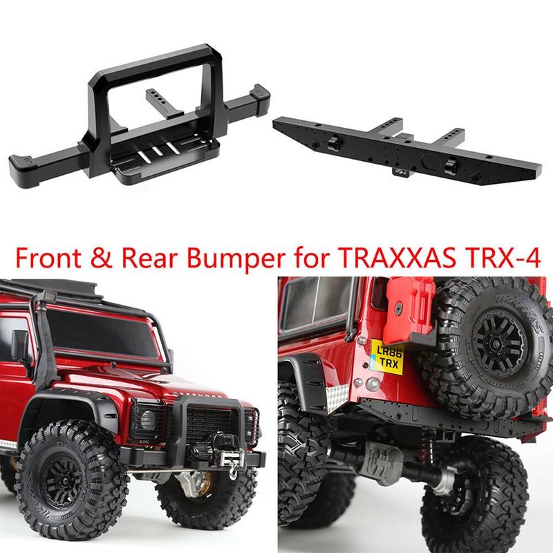 Cnc Aluminum Front Rear Winch Bumper Set For 1/10 Rc Crawler Traxxas Trx-4