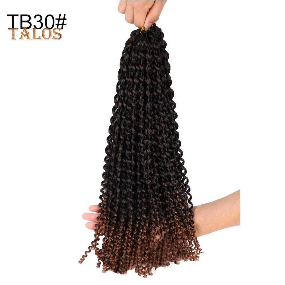 TBH 45cm Twist szydełkowe warkocze Water Wave Curly Falista peruka dla kobiet Syntetyczne przedłużanie włosów