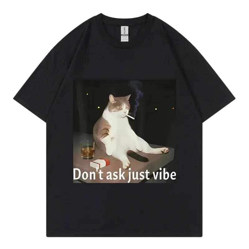 Cool Cat Fashion Casual Short Sleeve TShirt Streetwear Unisex Harajuku Y2K Fashion Casual Loose Cotton Summer New TShirt