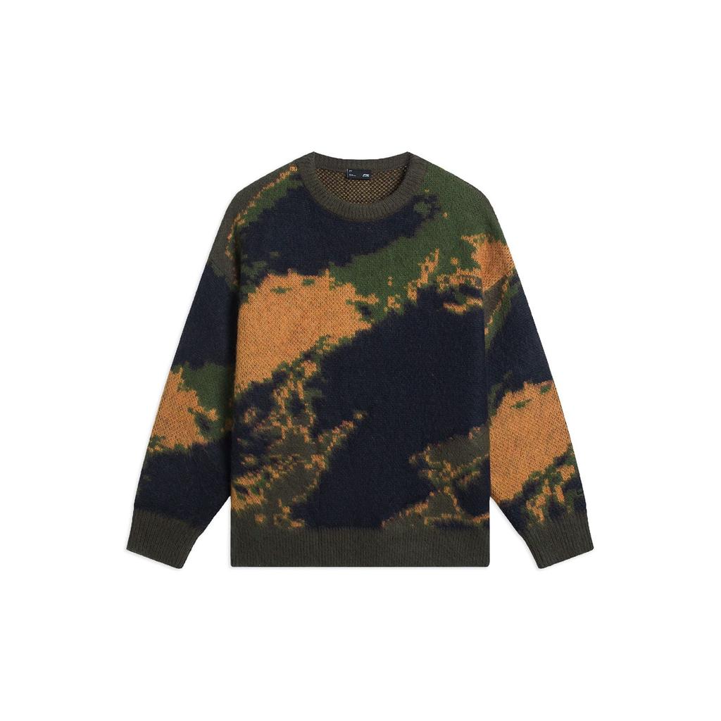 Li-Ning CF Trace Dream Theme Casual Tie-Dye Crew Neck Long Sleeve Sweater Unisex Tops Multicolor AMBS189-7