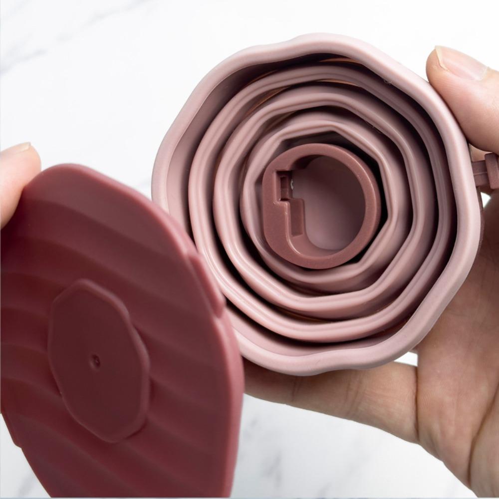 with Removable Handle Silicone Folding Cups Heat Safe Collapsible Silicone Cup  Outdoor