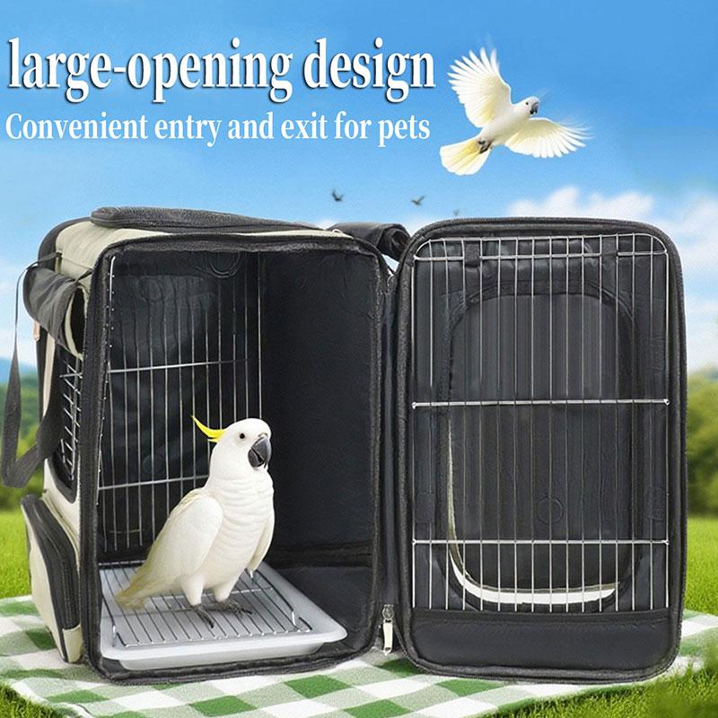 Pet Parrot Backpack Suit Carrying Cage Outdoor Travel Breathable Carrier Bird Canary Waterproof Portable Transport Bag Birds