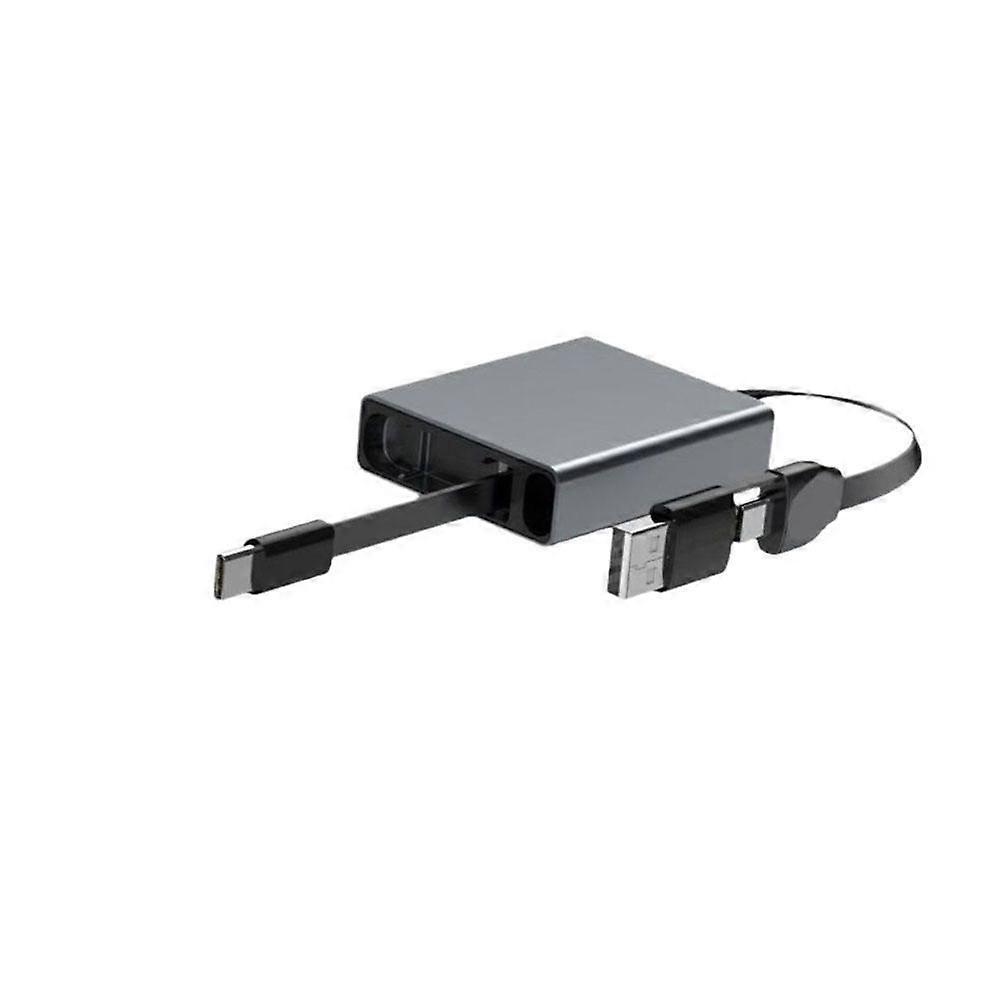 Retractable 3-in-1 Data Cable stretch and shrink 60W fast charging cable Type-C