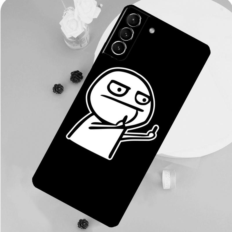 Troll Face Meme Case For Samsung Galaxy S23 FE S20 S21 S22 Ultra S8 S9 S10 Plus Note 10 20 Ultra Soft Cover