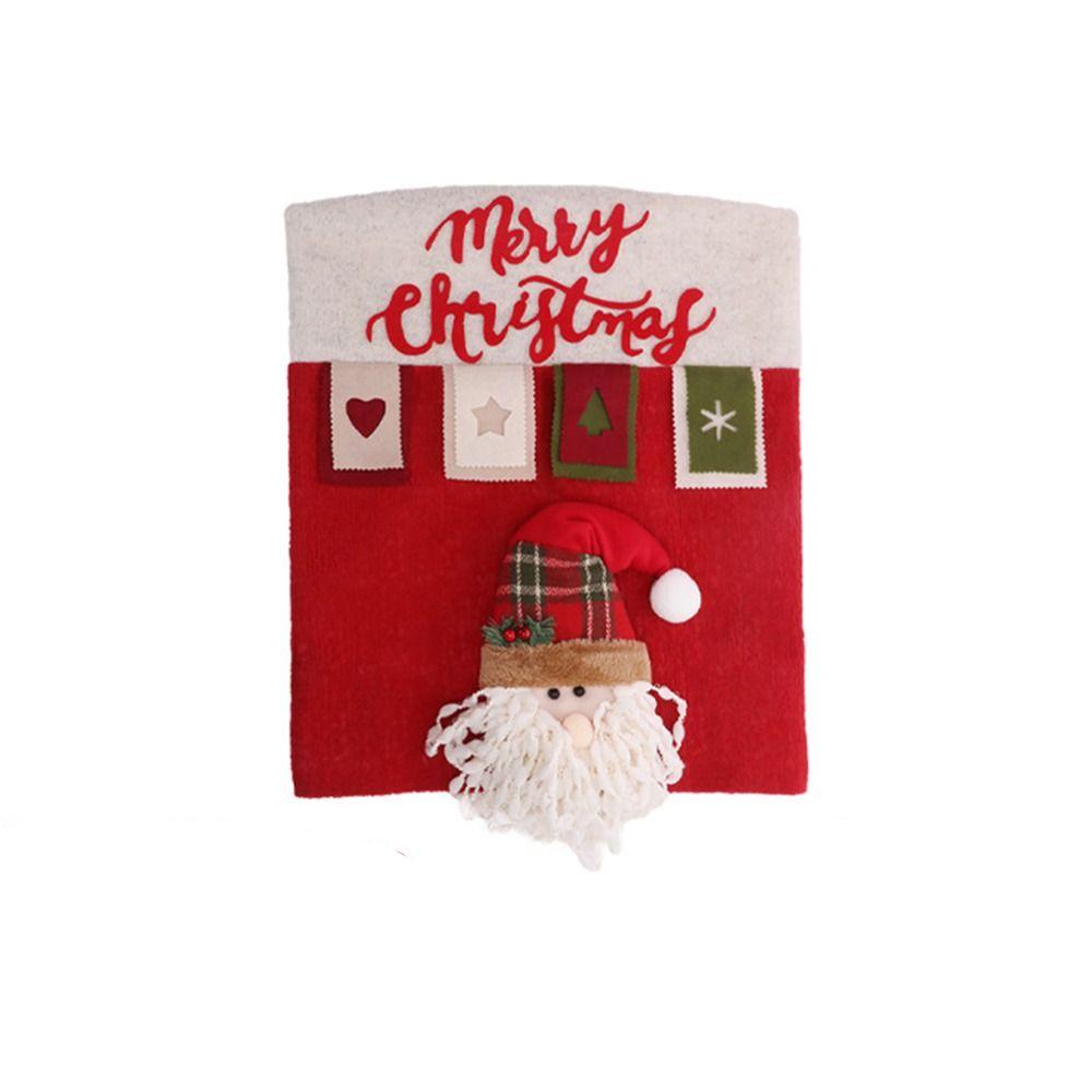 Cartoon Chair Back Covers Santa Claus Snowman Chair Protector Christmas Seat Cover  Home