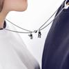 2Pcs Lovers Couple Pendant Necklace Cute Astronauts Magnet Couple Mutual Attraction Matching Necklace Friendship Jewelry