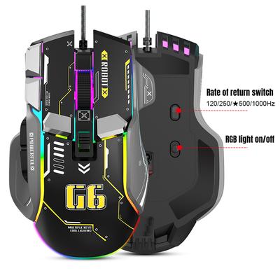 G6 RGB 12Key Mouse Mecânico Wired Gaming Mosue Design Ergonômico 10key Macro Programável
