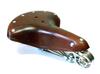 Retro Showa Era Practical Bicycle Saddle, Vintage Reproduction Saddle with Dust Cover (Chocolate)