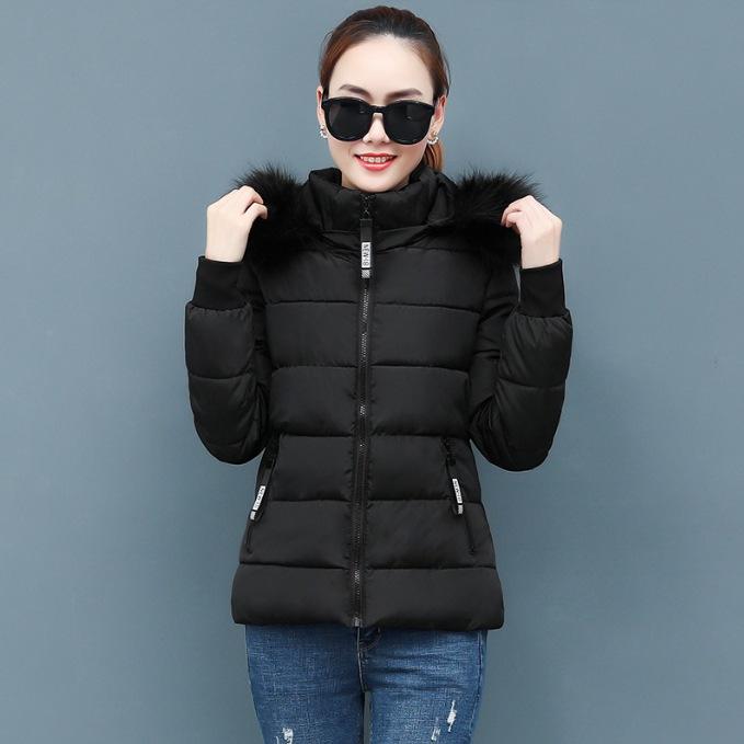 Women's Winter Short Thickened Hooded Warm Jacket Slim Temperament Cotton Jacket