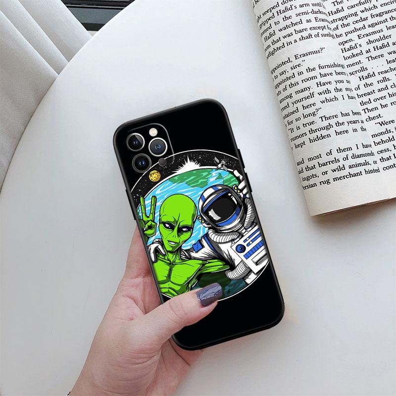 

Astronaut Space Alien UFO New High-End Cover Phone Case for iPhone 16 15 14 13 Pro Max Plus Mini iPhone 14 Plus