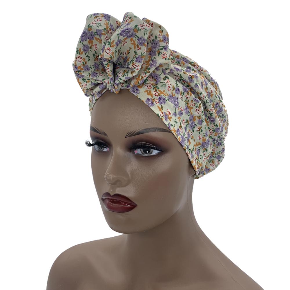 New Floral Printed Bohemian Women Turban Cap Ladies Headwrap Beanies Muslim Headscarf Bonnet Female Head Wraps Turbante Mujer