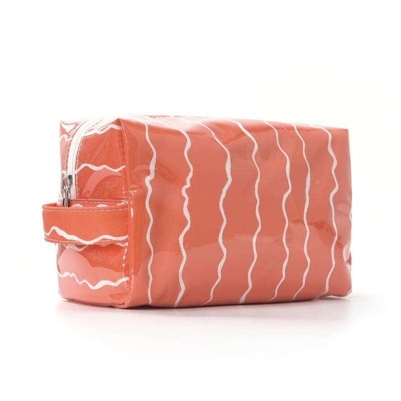 Stripe Women Portable Travel Cosmetic Toiletry Storage Bag