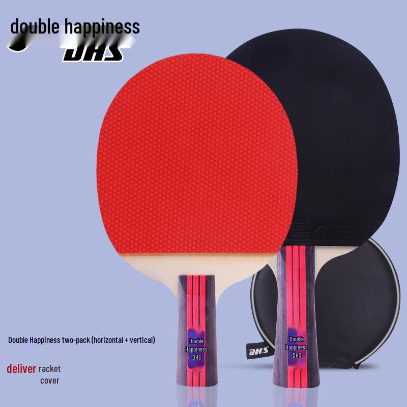 DHS Double Happiness Table Tennis Racket - Double-Sided Pimpled Rubber Type I/II/III 