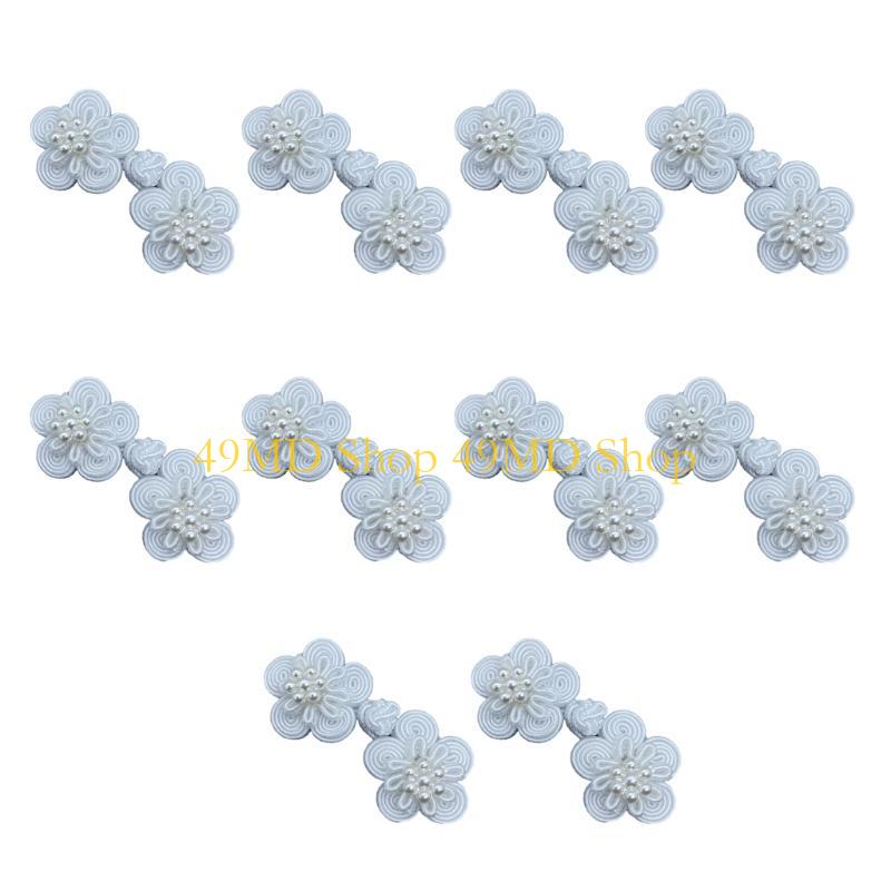 

49MD Stylish Buttons Chinese Traditional Cheongsam Sew On for Handcraft білий