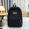 Schoolbag Female Korean Version Solid Color Simple Versatile Junior High School Backpack Simple Style College Student Niche Large Capacity Ins 