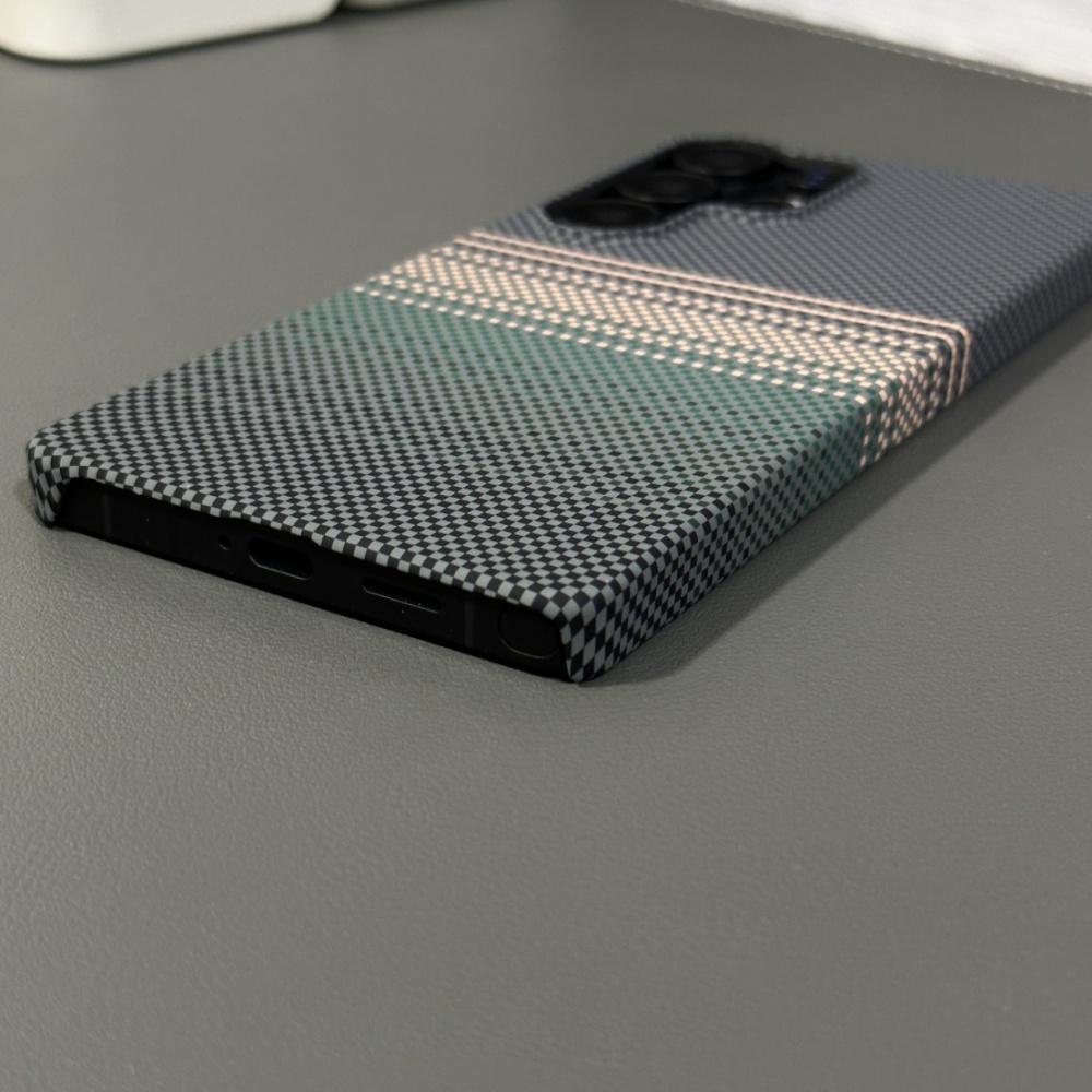 Funda Magnética Delgada con Patrón de Fibra de Carbono para Samsung Galaxy S25 S24 Ultra Plus S25Ultra PC Rígida Sin Marco Cubierta para Carga Inalámbrica