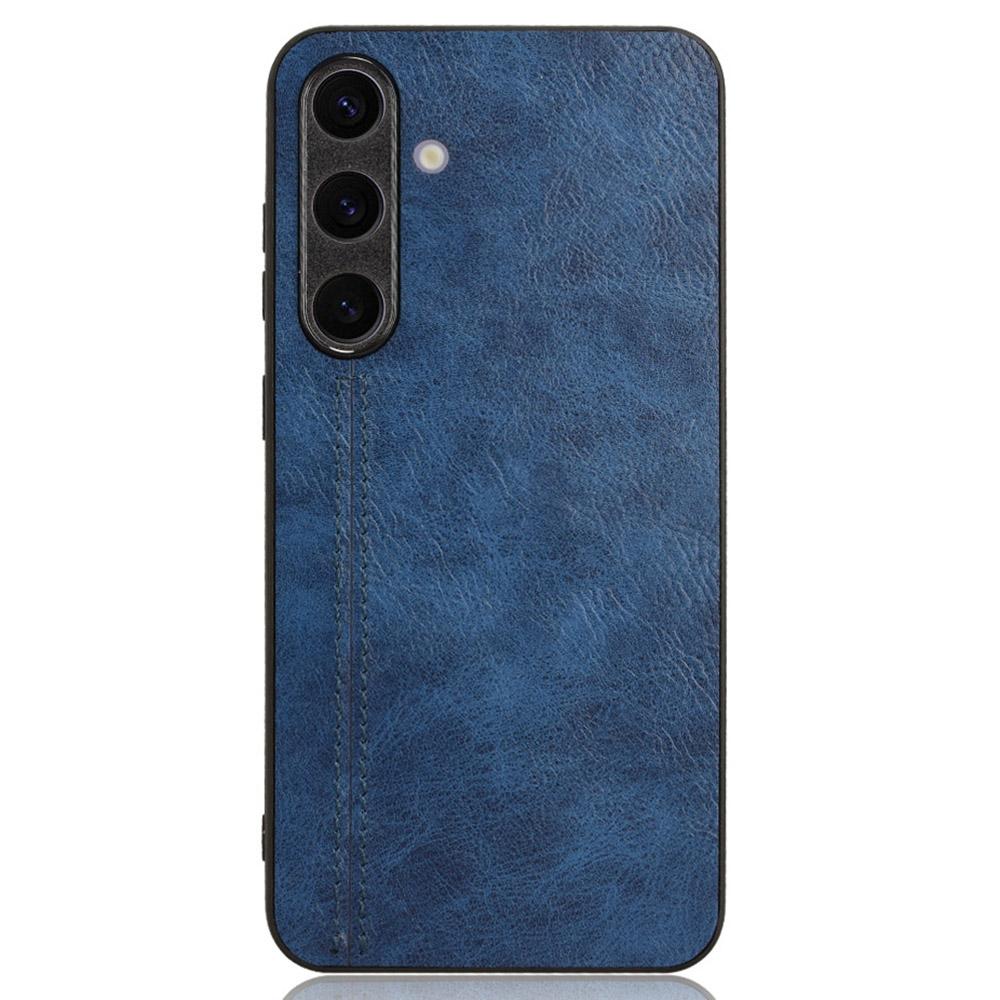 

For Samsung Galaxy S24 Case Cowhide Texture Stitching Line Phone Protector Orange