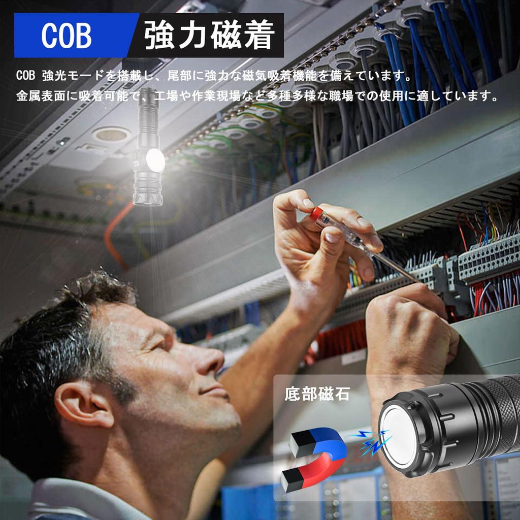 TACLUME Leistungsstarke Taschenlampe Neueste verbesserte wiederaufladbare Taschenlampe mit 5000mAh Lithiumbatterie Leistungsstarke LED-Taschenlampe mit bis zu 15 Stunden