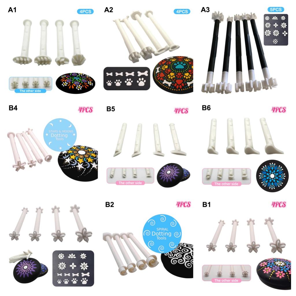 4/5 Stück Blumen Floral Dotting Werkzeuge Set Punktmalerei Stift Prägewerkzeug Kunststempel Stift DIY Graffiti Blumen Schmetterlinge Muster
