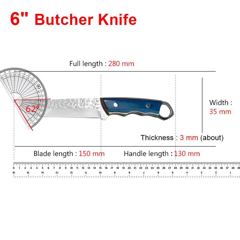 Hand Forged Blade Kitchen Knives Meat Cleaver Slicing Fish Butcher Boning Knife Wood Handle Chef Knife Stainless Steel Knife
