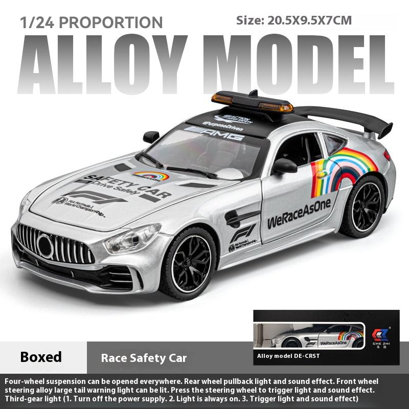 1/24 BENZ F1 Cool Sports Car Alloy Model Toys, Cool Lighting and Sound Effects, Strong Recovery, Four-wheel Shock Absorption