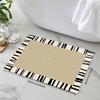 1 Pc 1cm Thickened Black Stripe Door Mat Soft Flannel Entrance Door Mat for Home Decor Anti-Slip Carpet Absorb Water Kitchen Bath Mat