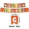Thanksgiving Turkey Birthday Party Tableware Set: Plates, Cups, Napkins, Flags & Swirls.