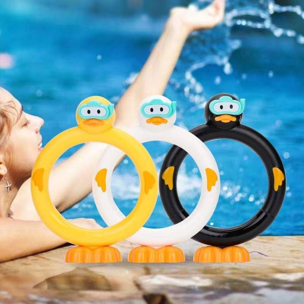 3pcs/set Pool Games Duck Water Ring Game Easy To Fill Pool Diving Toy Duck Dive Sticks Boys Girls