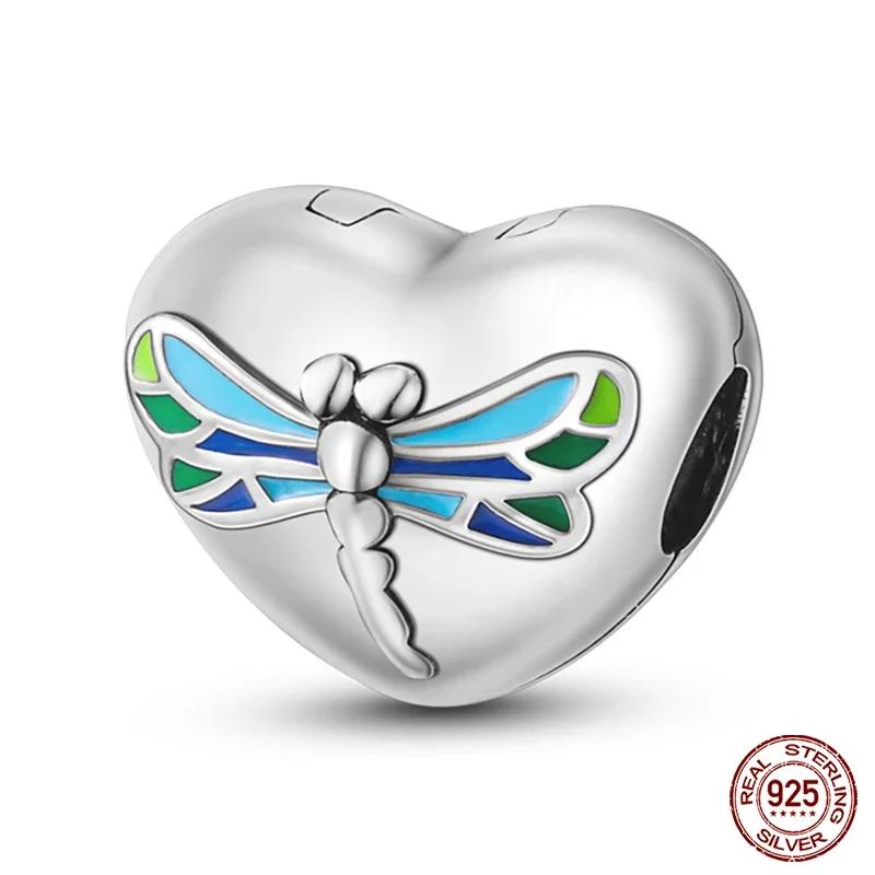 New Copper Romantic Heart Series Charms Beads Fit Original Bracelet Diy Mother'S Day Jewelry Gifts