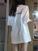 Retro Cotton Plus Size Mid-Length Short-Sleeve Top for Women