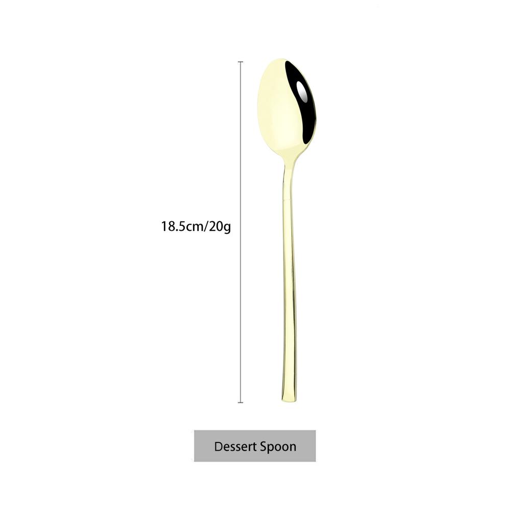 Stainless Steel Cutlery Set Mirror Black Dinnerware Set Knife Dessert Fork Coffee Tea Spoon Tableware Western Kitchen Flatware