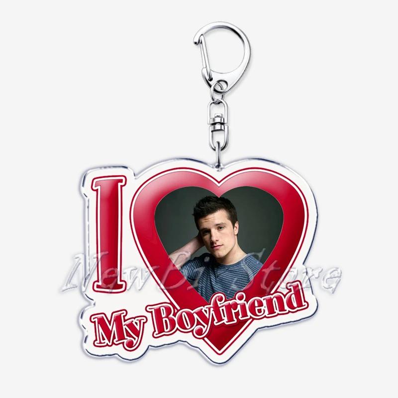 Hunger Games Popular I Love My Boyfriend Josh Hutcherson Key Chain Keychains Movie Ring for Bag Pendant Keyring Jewelry Gifts