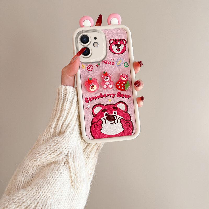 KEYSION Cute Ear 3D Cartoon Case for iPhone 11 with Bracelet Soft Silicone Shockproof Phone Back Cover for iPhone 11