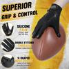 HANDLANDY Kids football gloves, new material high viscosity, comfortable, soft and durable, pure black American football gloves