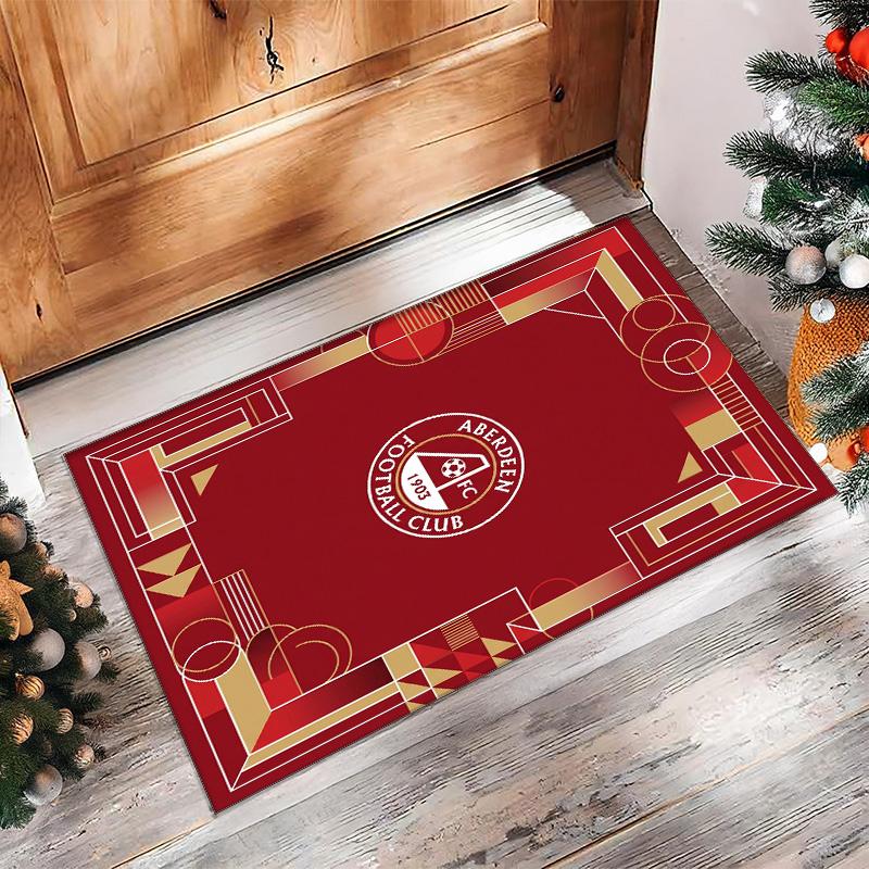 Aberdeen FC Soccer Football Pattern Soft Area Rug Non Slip Indoor Floor Carpet Sports Decor Mat for Bedroom