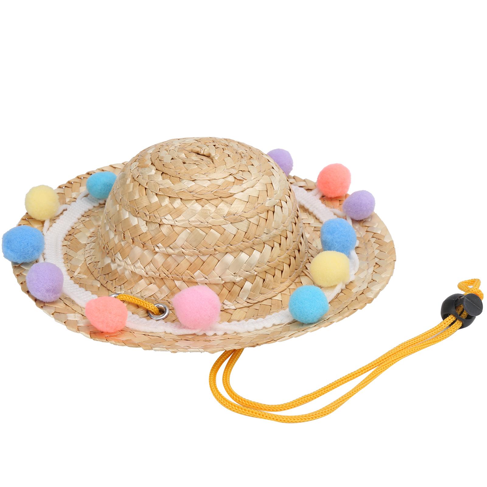 

Pet Pig Outdoor Straw Hat Decoration Summer Sun Protection Cap for Small Animals S